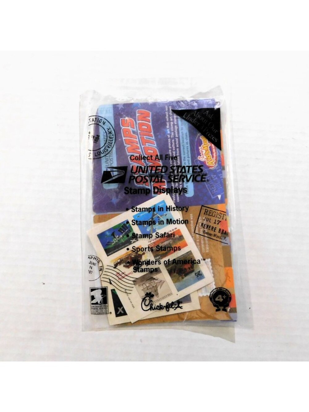 Chick-Fil-A Kids Meal Prize USPS Stamps In Motion 2009 Collectible Sealed